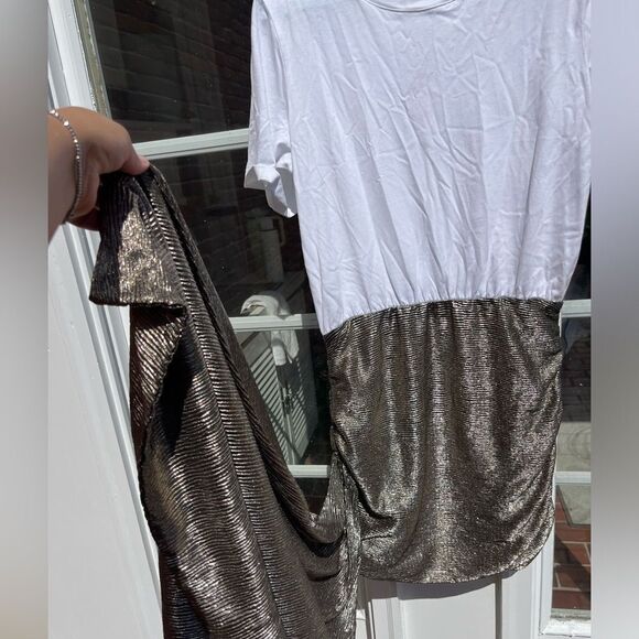 Anthropologie Porridge Metallic Twofer Mini Dress NWT - Picture 6 of 10
